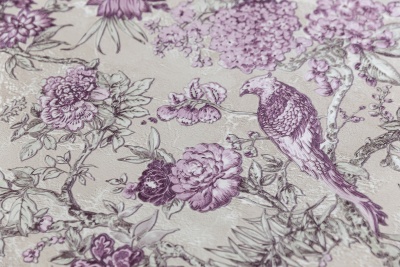 Обои виниловые Азулежу мотив, бежево-фиолетовый Обои виниловые Азулежу мотив, бежево-фиолетовый