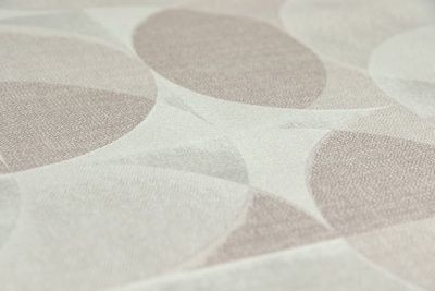 Обои виниловые на флизелиновой основе Шафран мотив, бежевый, круги
