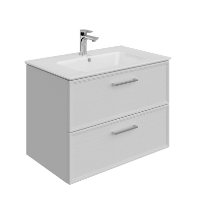 Тумба PIANO Classic подвесная 75 см, 2 ящика, ясень белый матовый Тумба PIANO Classic подвесная 75 см, 2 ящика, ясень белый матовый