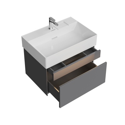 Тумба LOGICA подвесная 2 ящика 70 см, стальной серый