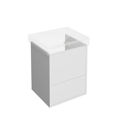 Тумба PRO подвесная 2 ящика 50, белая матовая