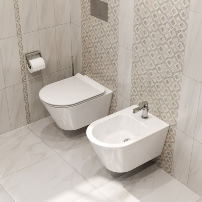Биде PLAZA Modern подвесное, белый глянцевый Биде PLAZA Modern подвесное, белый глянцевый