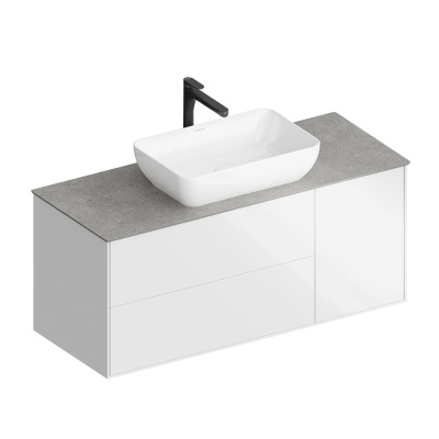 Тумба PLAZA Modern подвесная с ящиками 120, белая Тумба PLAZA Modern подвесная с ящиками 120, белая