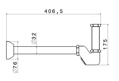 Сифон для раковины с декоративной накладкой, матовый черный