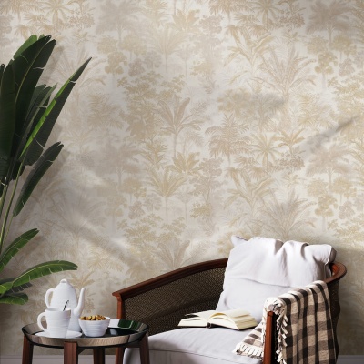 Обои виниловые Оазис мотив, бежевый, белый