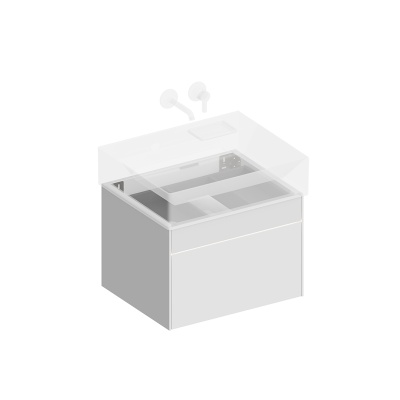 Тумба LOGICA подвесная 2 ящика 60 см, белоснежный
