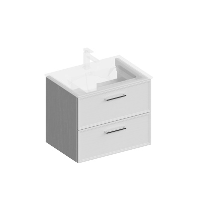 Тумба PIANO Classic подвесная 65 см, 2 ящика, ясень белый матовый Тумба PIANO Classic подвесная 65 см, 2 ящика, ясень белый матовый