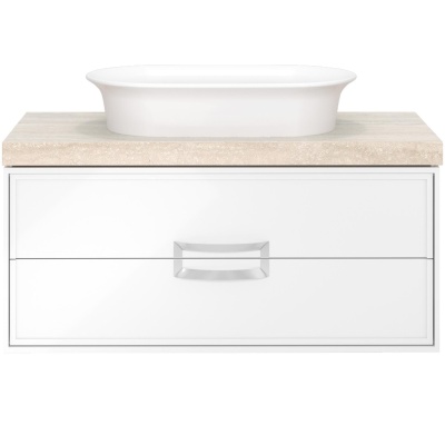 Тумба CANALETTO подвесная с ящиками 100, белая матовая