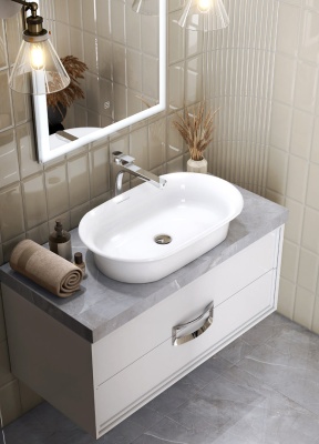 Тумба CANALETTO подвесная с ящиками 100, белая глянцевая