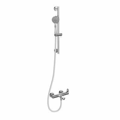 Душевая стойка OLE c ручной круглой лейкой и шлангом, без выхода для подачи воды, хром