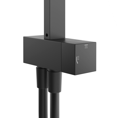 Душевая колонна квадратная FONTE на 2 потока без смесителя, черный матовый Душевая колонна квадратная FONTE на 2 потока без смесителя, черный матовый