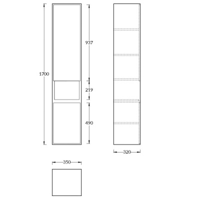 Пенал PLAZA Modern подвесной 170, белый глянцевый Пенал PLAZA Modern подвесной 170, белый глянцевый