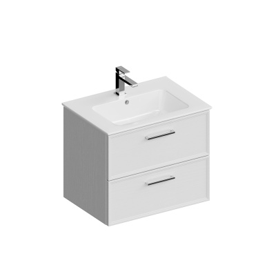 Тумба PIANO Classic подвесная 65 см, 2 ящика, ясень белый матовый Тумба PIANO Classic подвесная 65 см, 2 ящика, ясень белый матовый