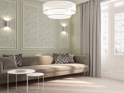 Обои виниловые Бамбук мотив, серый, зеленый