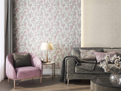 Обои виниловые Эдем мотив, бежевый, розовый Обои виниловые Эдем мотив, бежевый, розовый