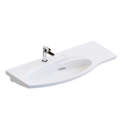 Раковина RIVA мебельная левая с крепежом 100, белая глянцевая