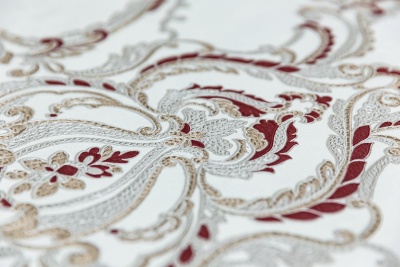 Обои виниловые на флизелиновой основе Ориент мотив, белый красный