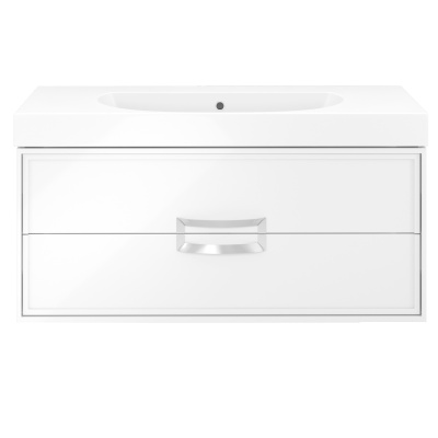 Тумба CANALETTO подвесная с ящиками 100, белая глянцевая