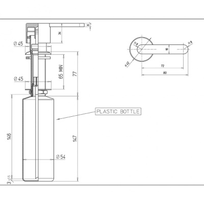 Дозатор LOGICA для мыла встраиваемый, хром