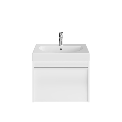 Тумба MODULA подвесная 60 с ящиком 1+1, белая глянцевая