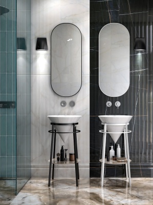 Зеркало CONO овальное 42, белое матовое Зеркало CONO овальное 42, белое матовое