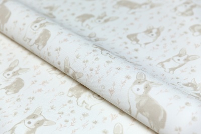 Обои виниловые на флизелиновой основе Уик-энд мотив, бежевый корги