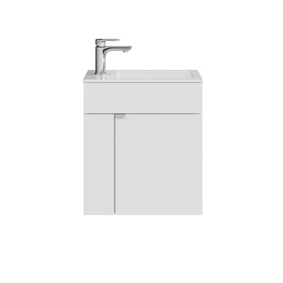 Тумба LATO подвесная 50 с дверцей, белый глянцевый