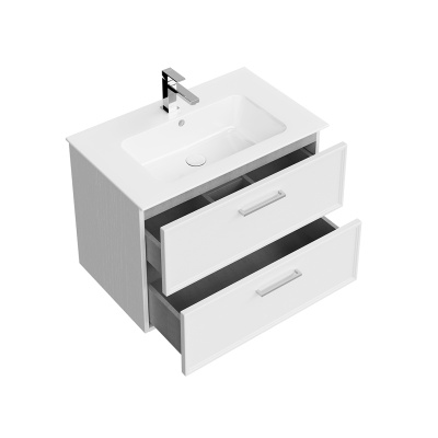 Тумба PIANO Classic подвесная 75 см, 2 ящика, ясень белый матовый Тумба PIANO Classic подвесная 75 см, 2 ящика, ясень белый матовый