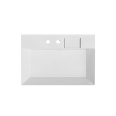 Раковина LOGICA мебельная\подвесная с двумя отверстиями 70, белая глянцевая