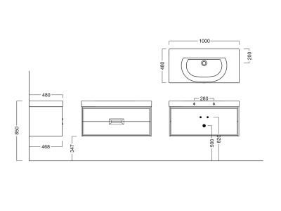 Тумба CANALETTO подвесная с ящиками 100, белая матовая