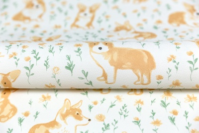 Обои виниловые на флизелиновой основе Уик-энд мотив, жёлто-зелёный корги Обои виниловые на флизелиновой основе Уик-энд мотив, жёлто-зелёный корги